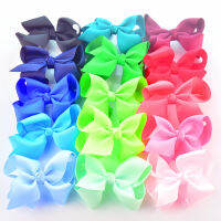 100pcslot Solid Color 4.5 Grosgrain Ribbon Bow Girl Bowknot Pinwheel Girl Girl Headwear Part Factory Price H0264