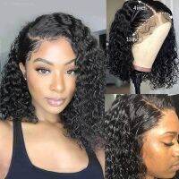 SSH Lace Part 150 Density Brazilian Remy Short Bob Curly Human Hair Wigs For Black Women Side Part Pre Plucked Hairline 14 Inch [ Hot sell ] ea1voy