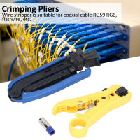 Crimping Pliers Wire Stripper Crimper ชุดเครื่องมือ ชุด 20 ชิ้น F Connector สำหรับ RG59 RG6