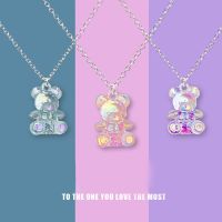 2022 Cute Bear Pendants Necklaces Jewelry Party Gifts Transparent Gummy Bear Chain Necklaces for Women Girls Candy Color Acrylic