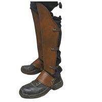 Vintage ยุคกลาง Steampunk หนังสังเคราะห์ครึ่ง Chaps ขา Gaiter รองเท้า Spats Boot ครอบคลุม Cavalier Renaissance เครื่องแต่งกายอุปกรณ์เสริม