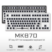 MK870 Mechanical Keyboard Kit Full RGB Backlit LED Hot Swappable Socket NKRO Programmable USB C Transparent Black Case With DIY