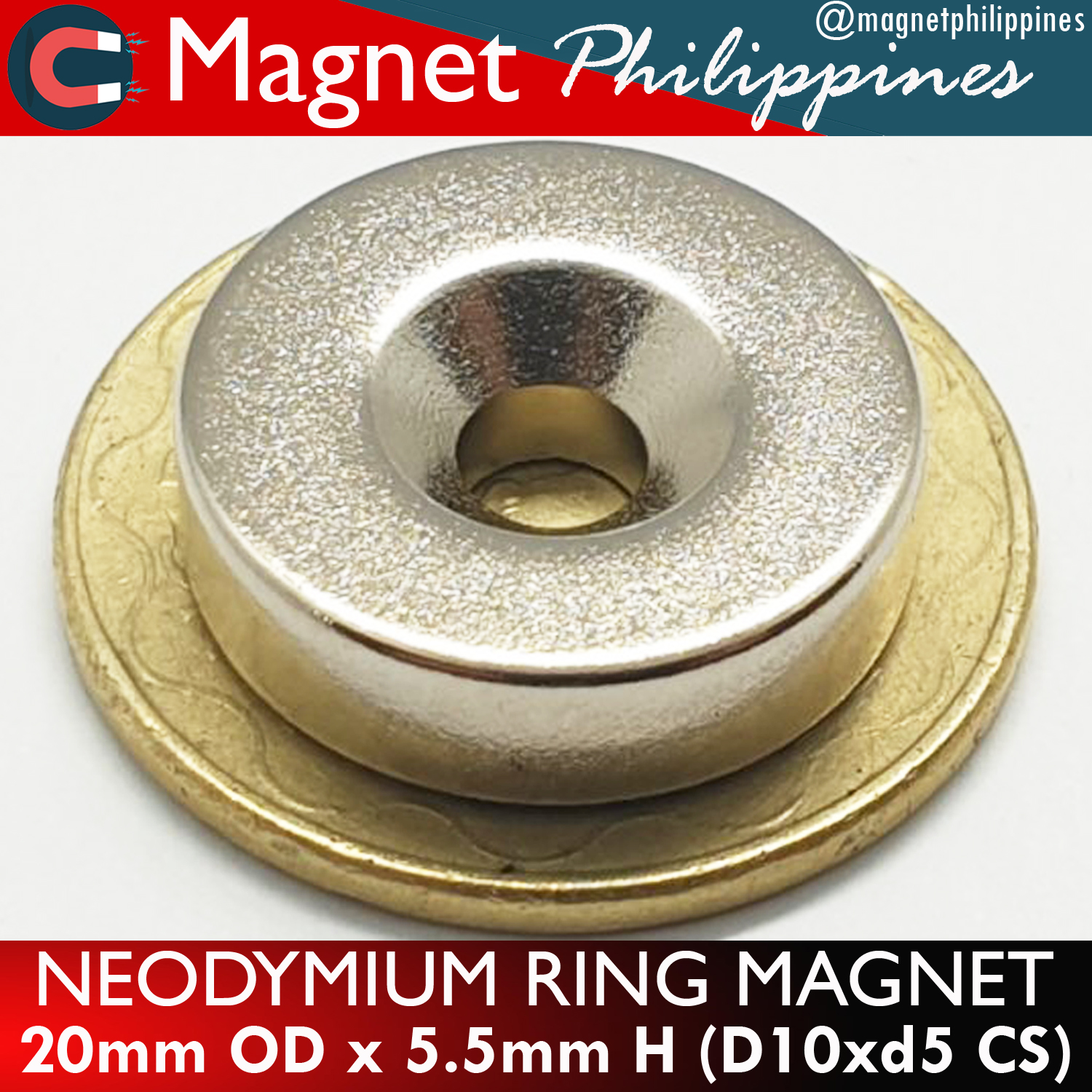 Neodymium Magnets Countersunk Ring Hole Rare Earth Magnet Diameter 8mm-20mm N35 
