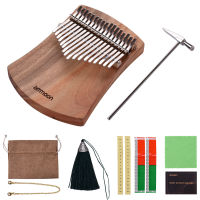 Ammoon 17-Key Thumb Piano Kalimba Camphorwood C Tone พร้อมกระเป๋าพกพาเพลงหนังสือดนตรี Scale สติกเกอร์ Tuning Hammer Accompaniment Chain พู่ตกแต่ง Finger Protector ดนตรีของขวัญ