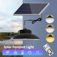 3 Colors Solar Pendant Light Outdoor Remote Waterproof Garden Hanging Chandelier Solar Lamp For Garage Gazebo Porch Chicken Coop Outdoor Lighting