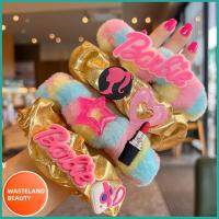 WASTELAND BEAUTY สีทึบทึบ ตุ๊กตาบาร์บี้ scrunchie อีลาสติก แฟชั่นสำหรับผู้หญิง ยางรัดผม ที่มัดผม อุปกรณ์เสริมผม เชือกมัดผม สำหรับผู้หญิง