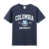 Academic American Columbia University Columbia print pure cotton short-sleeved T-shirts for men and women around