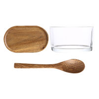 Gift Shooting Props Display Table Decor Breakfast Wood Serving Tray Set Dinnerware Spoon Bowl Home Party Oval Fruit Dessert