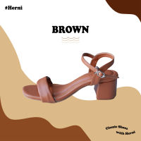 Herni รุ่น Classic Color : Brown รองเท้าส้นสูง