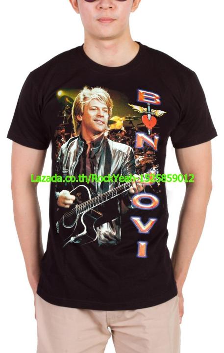 เสื้อวง-bon-jovi-เสื้อยืด-วงดนตรี-บอน-โจวี-ไซส์ยุโรป-rcm1069