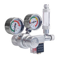 12 โวลต์เอาท์พุทแรงดันพิพิธภัณฑ์สัตว์น้ำCO2 Regulator CO2 ควบคุมความดันที่มีขดลวดแม่เหล็กไฟฟ้าขนาดใหญ่คู่เครื่องวัดความดันฟองเคาน์เตอร์และตรวจสอบวาล์วสำหรับCO2 aluminunกระบอกcga320 อินเตอร์เฟซ