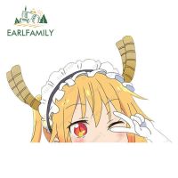 Earlfamily 13Cm X 8Cm สำหรับ Kobayashi San Chi No Maid Dragon Peek สติ๊กเกอร์ไวนิลติดรถยนต์รถยนต์รูปลอกสติ๊กเกอร์ภาพติดหน้าต่างรถ