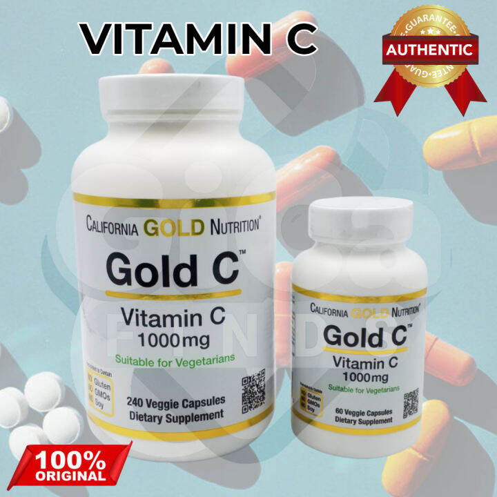 California Gold Nutrition Gold C Vitamin C 1000 mg 60 Veggie Capsules ...