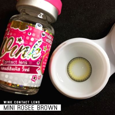 คอนแทคเลนส์ wink สีน้ำตาล Brown ค่าสายตาปรกติ ลาย mini Rosee น่ารัก