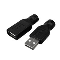 Female Jack To USB 2.0 Male Plug / Female Jack 5V DC Power Plugs Connector Adapter Laptop 5.5*2.1mm Black ColorWires Leads Adapters