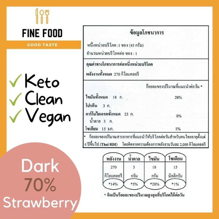 dark-chocolate70-strawberry-flavor-ดาร์กช็อคโกแลตแท้-โกโก้70-ผสมสตรอเบอรี่-คีโต-keto-คลีน-clean-วีแกน-vegan-เจ-ไม่มีน้ำตาล-ตรา-บีนทูบาร์-bean-to-bar
