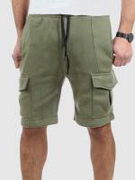 ZAFUL Solid Cargo Sweatshorts for Men with Multi-pocket Mid-waist Knee-Length Tooling Shorts Summer Streetwear Shorts Z4992457