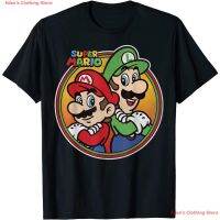 เสื้อยืดคอกลมEdens Clothing Store 2021 Nintendo Super Mario &amp; Luigi Brothers Circle Graphic T-Shirt_09 S-5XL