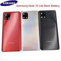 Samsung Galaxy Note 10 Lite ของแท้ฝาหลังที่อยู่อาศัยประตูหลังชิ้นส่วนซ่อมแซมแผงเคสสำหรับเปลี่ยน &amp; เลนส์กล้องถ่ายรูป + โลโก้