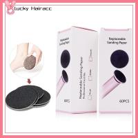 LUCKY HAIRACC 60PCS/Lot ซิลิคอนคาร์ไบด์ แผ่นกระดาษทรายสำรอง ผิวที่ตายแล้ว แคลลัส แผ่นเล็บเท้าเท้า ส้นรองเท้าขา 80/100/180กรวด ตะไบเล็บเท้าเล็บเท้า เครื่องกำจัดหนังเท้าหนาด้วยไฟฟ้า