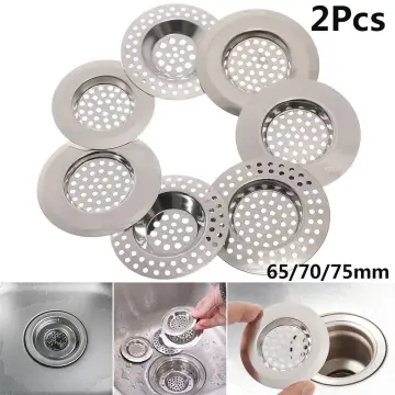 Sink Strainer 3 Inch - Mesh Drain Hair Catcher for Bathtub - Kitchen Drain  Catcher for Food, Waste, of Stainless Steel, 2 Pcs