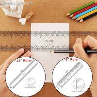 6 quot; And 12 quot; Clear Acrylic Rulers Useful 12 Inch Zero-Centering Ruler Measuring Tool Student School Office Card Making Crafting