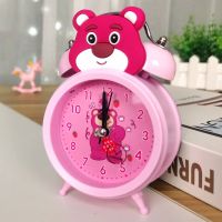 Students/Fast delivery of the Original cartoon alarm clock with a mute creative lovely children bedroom the head of a bed with light fluid Zhong Chao table clock with a loud voice