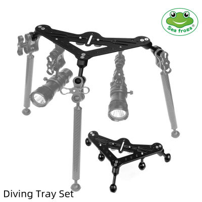 Seafrogs New Arrival Aluminum Alloy Diving Tray Set Triangular Stabilizer Gimbal Tray Rig Bracket Mount for Seafrogs Meikon Housing Underwater Light Accessories