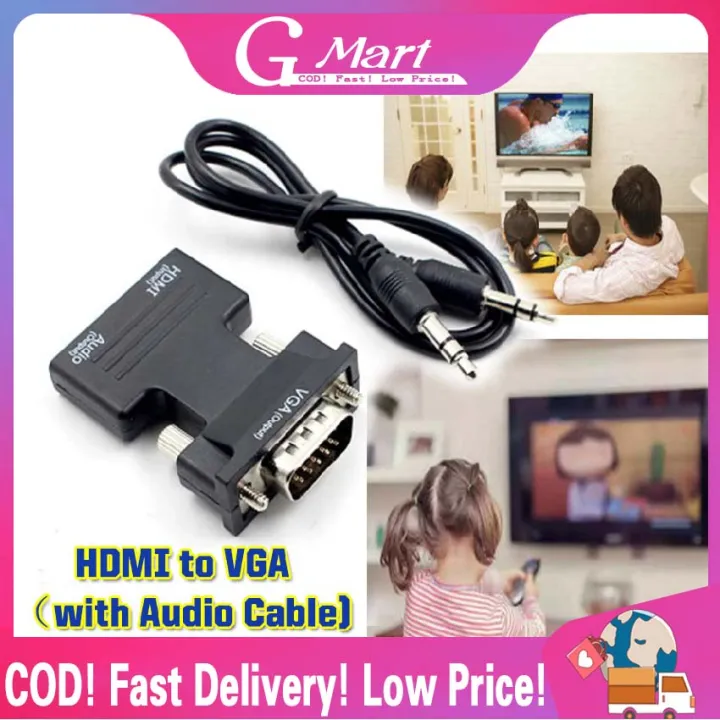 Hdmi Compatible Female To Vga Male Converter 3 5mm Audio Cable Adapter 1080p Hd Video Output For