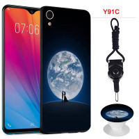 มาใหม่ล่าสุดสำหรับ VIVO Y91C/VIVO 1820โทรศัพท์เคสสำหรับ VIVO ซิลิคอนนุ่มกรณีที่มีรูปแบบเดียวกันถุงลมนิรภัยขาตั้งโทรศัพท์และเชือก