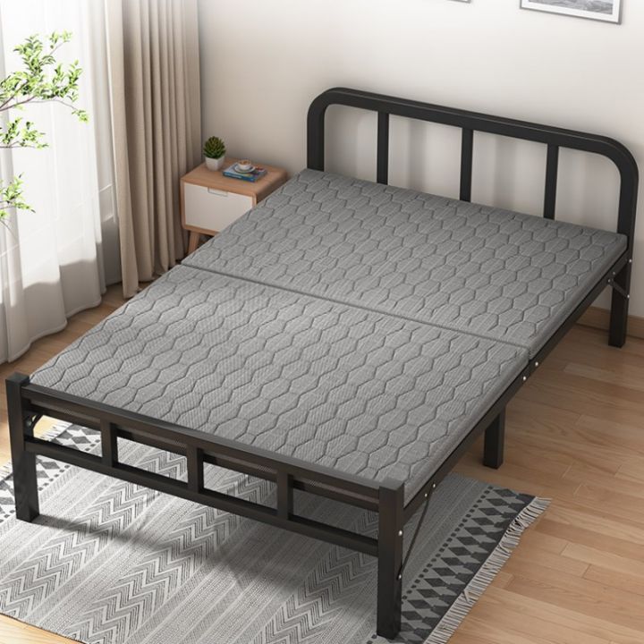 เตียงพับได้-ที่ทํางานบ้าน-เตียงพักเที่ยง-เตียงพับง่ายแบบพกพา-เตียงเดี่ยวและเตียงคู่-เตียงโครงเหล็กพับแผ่นไม้แข็ง