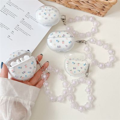 Cute Flowers Transparent Silicone Soft Earphone Case For Huawei Freebuds 4 3 Pro Crystal Butterfly Bracelet For Freebuds 4i 5i Wireless Earbud Cases
