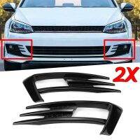 For Golf 7 MK7 2013-2017 Gloss Black Car Bumper Fog Light Grille Cover Trim