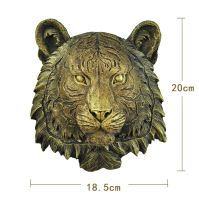 tiger New Resin Simulation Animal Figurines Wall Wolf Head Status Lion Figure Decor Bar Mural Sculptures Ornaments Home Accessories