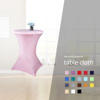 60/80cm Diameter Stretch Round Tablecloth Cocktail Table Cover Spandex Bar Table Cloth Hotel Wedding Party Table Cover Decor