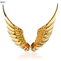 ❤️WT 1คู่รถ Auto รถจักรยานยนต์ Body Sticker 3D Eagle Angel Wings Badge Metal decals