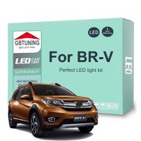 ชุดสำหรับฮอนด้าหลอดไฟตกแต่งภายใน LED 6ชิ้น BR-V BRV 2016 2017 2018 2019 2020 2021 2022แผนที่รถยนต์โดมลำต้นของไฟยานพาหนะ Canbus