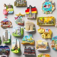 Magnetic stickers refrigerators World tourist souvenirs France Paris Japan Travel fridge magnets Prague Thailand Germany Italy Wall Stickers Decals