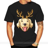 Golden Retriever Reindeer Antlers Christmas Golden Retriever T-Shirt-MenS T-Shirt-Black_08