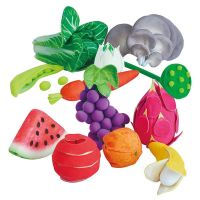 【YF】 Montessori Tactile Sensory Training Children Toys Detachable Soft Cloth Plush Fruits/Vegetables Sets Educational For Babies