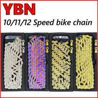 YBN 1112ความเร็วโซ่จักรยาน SLA H11-TIG ทองไทเทเนียมเคลือบ MTB จักรยานถนนที่มีสีสันโซ่สำหรับ Sramcampanolo ระบบ