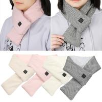 {Warm scarf}ผ้าคลุมไหล่ผ้าพันคอแบบชาร์จไฟได้ Unisex ไฟฟ้าอุ่นฤดูหนาวอุ่นคอห่อ