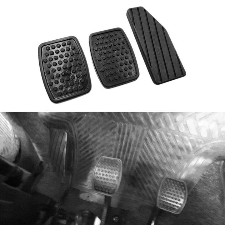 3PCS Car Accelerator Clutch Brake Pedal Rubber Pad Pedal Cover Kit for