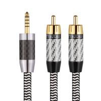 HIFI 7N OCC Silver Plated 4.4 mm to 2 RCA Audio Cable 4.4 mm Balance to 2 RCA Male Cable for Headphone Speaker Amplifier