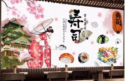 【❉HOT SALE❉】 shang815558 วอลเปเปอร์ Beibehang ความงามแบบญี่ปุ่นภาพตกแต่งฝาผนังอาหารญี่ปุ่นซูชิวอลล์เปเปอร์พื้นหลังร้านอาหารบนกำแพง3มิติ