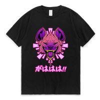 Anime Vaporwave Hyena T Shirt Men Summer Cotton Short Sleeve T-shirt Harajuku Street GAHAHA Furry Wildlife Safari T-shirts XS-4XL-5XL-6XL