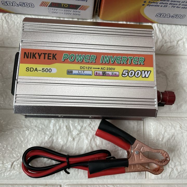 อินเวอร์เตอร์-nikytek-12v-500w-sda-500a-ชนิดคลื่นโมดิฟายเวฟ-เครื่องแปลงไฟ-จากแบตเตอรี่เป็นไฟบ้าน-12v-to-220v