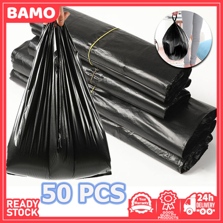 50pcs Trash Bags Large Capacity Trash Bag Disposable Thickened