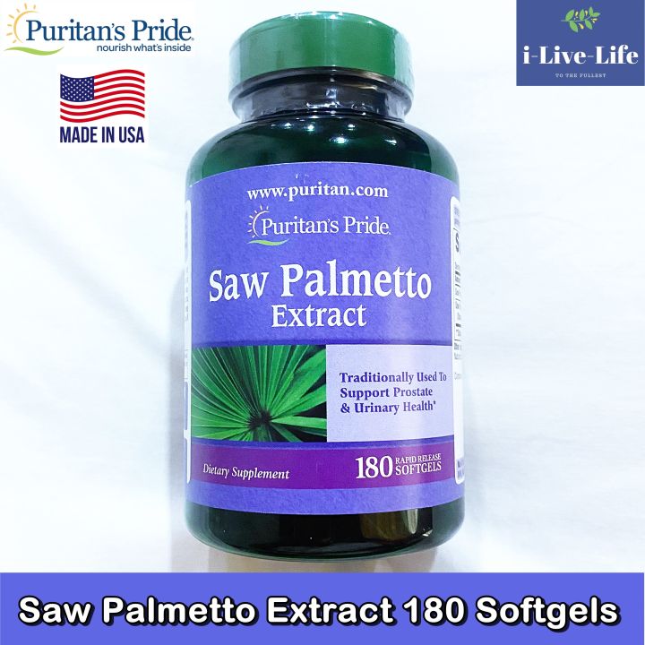สารสกัดซอว์ปาลม์เมตโต้-saw-palmetto-extract-180-softgels-puritans-pride