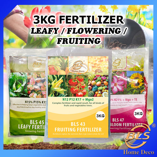 3kg BLS Leafy Fertilizer 45 / Flower Bloom Fertilizer 47 / Fruiting ...